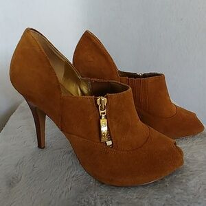 Guess Suede Peep Toe High Heel Shooties Shoes